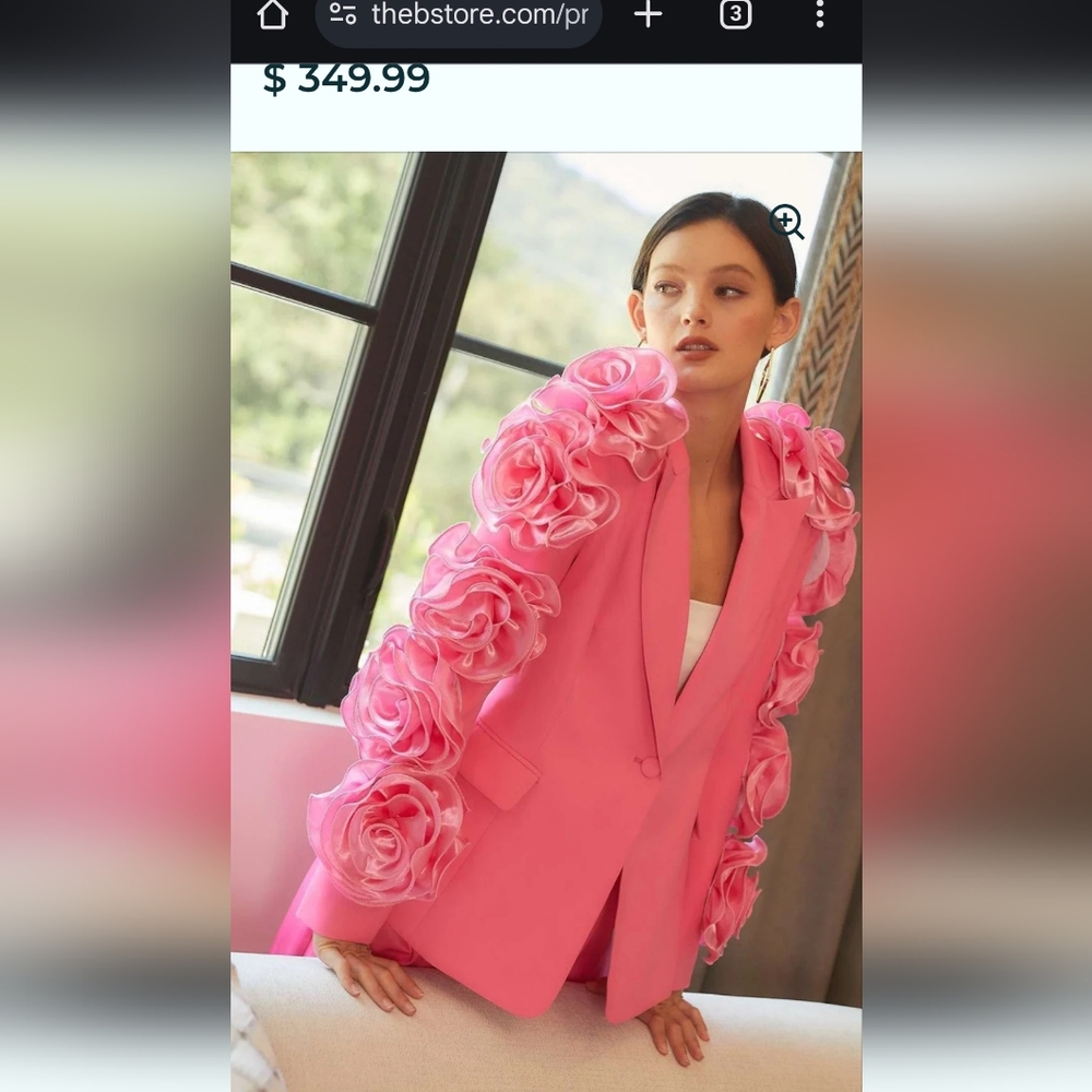 Garden Girl Rose Embellished Fitted Blazer